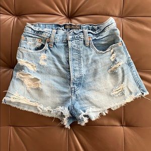 Abercrombie & Fitch distressed denim shorts